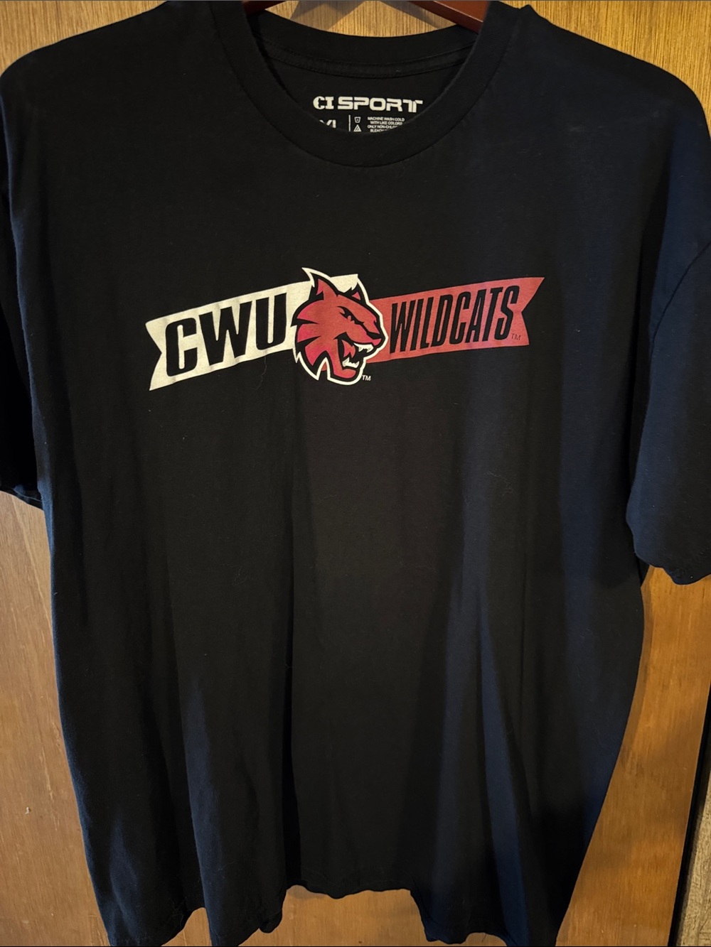 CI Sport CWU Wildcats Black Graphic Short Sleeve Tee
